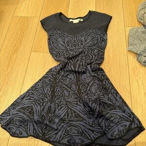 Max Studio Black and Blue Mini Dress